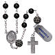 Rosary in 925 sterling silver decorated with zircons with 6 mm onyx beads, a medal and a pater s2
