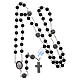 Rosary in 925 sterling silver decorated with zircons with 6 mm onyx beads, a medal and a pater s4