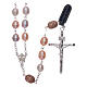 Sterling silver rosary made with oval freshwater pearl beads, 7mm s1