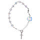 Sterling silver one decade rosary bracelet 6mm crystals s2