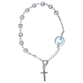 Bracciale argento 925 sfere strass di 6 mm e pater a cerchio