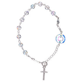 Bracciale argento 925 sfere strass di 6 mm e pater a cerchio