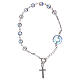 Sterling silver one decade rosary bracelet 6mm crystals s1
