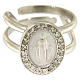 Miraculous Medal ring in sterling silver with transparent zircons s2