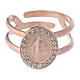 Miraculous Medal ring in pink 925 silver with transparent zircons s2