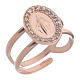 Miraculous Medal ring in pink 925 silver with transparent zircons s1