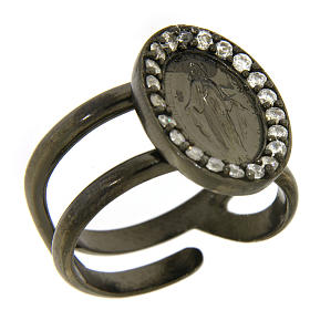 miraculous medal silver ring transparent zircons holyart