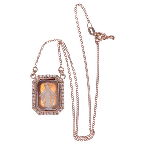 Our Lady of Miracles choker in cameo and 925 sterling silver finished in rosè 3