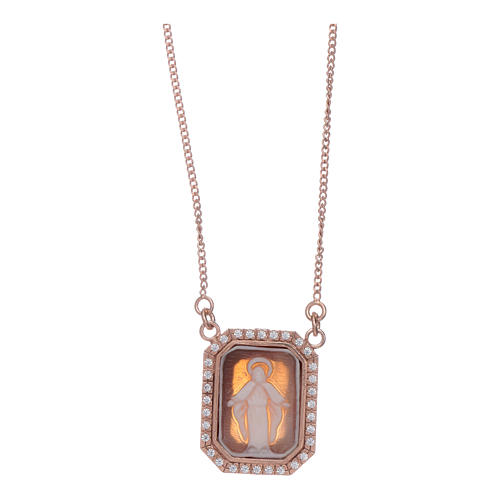 Our Lady of Miracles choker in cameo and 925 sterling silver finished in rosè 4
