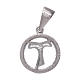 Tau cross pendant in 925 sterling silver with black zircons s2
