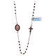 Our Lady of Miracles necklace with cross made of 925 sterling silver finished in rosè and zircons s1