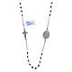 Our Lady of Miracles necklace with medal and cross in silver and black zircons s2