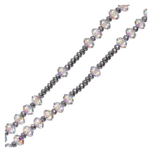Rosary with strass briolè type sized 6 mm made of 925 sterling silver and white zircons 3