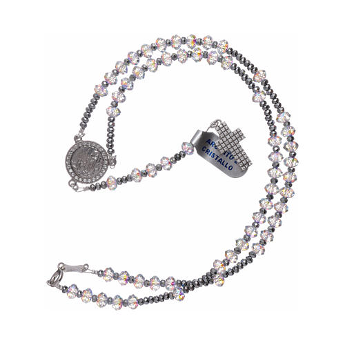 Rosary with strass briolè type sized 6 mm made of 925 sterling silver and white zircons 4