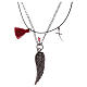 Necklace angel's wing with chain and cord red s1