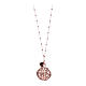 Collier AMEN grelot de grossesse argent 925 rosé et zircons s2