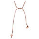 Collana AMEN argento 925 rosè abbraccio cuore e croce zirconi bianchi s2