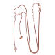 Collana AMEN argento 925 rosè abbraccio cuore e croce zirconi bianchi s3