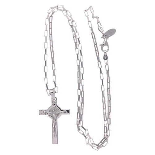 AMEN necklace in 925 sterling silver finished in rhodium with Jesus Christ cross 3