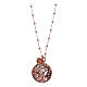 Amen angel caller necklace in 925 sterling silver finished in rosè and zircons   s1