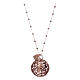 Amen angel caller necklace in 925 sterling silver finished in rosè and zircons   s2