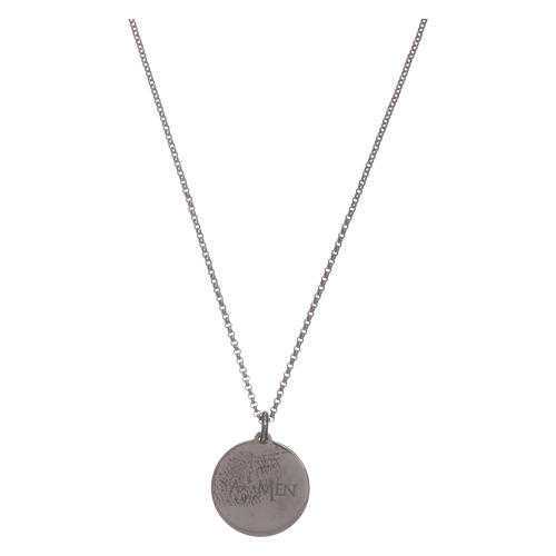 AMEN Hail Mary necklace in 925 sterling silver finished in burnish ...