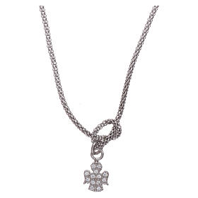 AMEN necklace in 925 sterling silver finished in rhodium with zircons