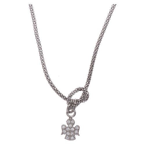 AMEN necklace in 925 sterling silver finished in rhodium with zircons 1