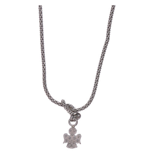 AMEN necklace in 925 sterling silver finished in rhodium with zircons 2