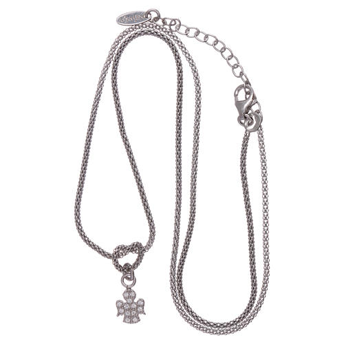 AMEN necklace in 925 sterling silver finished in rhodium with zircons 3