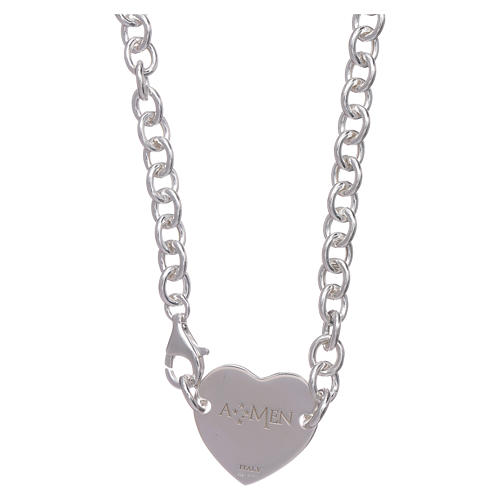 AMEN necklace in 925 sterling silver with heart 2