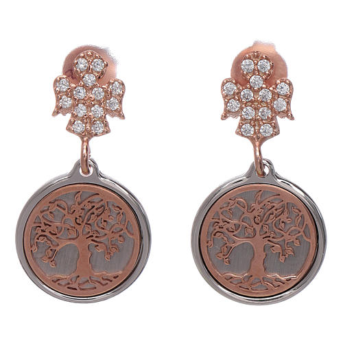 AMEN earrings in 925 sterling silver with angel and Tree of Life 1