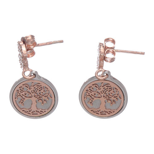 Boucles oreilles en argent 925 AMEN ange et Arbre de la Vie 2