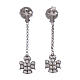 AMEN earrings with white zirconate angel in 925 sterling silver finished in rhodium s1
