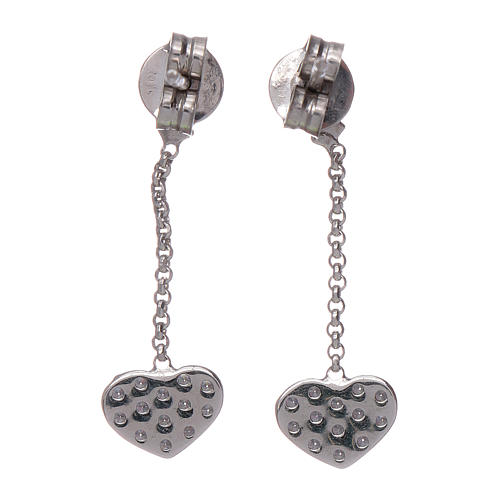 AMEN pendant earrings with zirconate hearts in 925 sterling silver 3