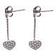 AMEN pendant earrings with zirconate hearts in 925 sterling silver s2