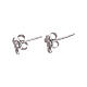 AMEN lobe earrings heart shaped in 925 sterling silver and zirconate cross s2