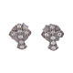 Boucles oreilles au lobe croix de zircons blancs argent 925 AMEN s1