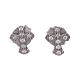 AMEN lobe earrings heart shaped in 925 sterling silver and zirconate cross s1
