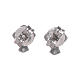 AMEN lobe earrings heart shaped in 925 sterling silver and zirconate cross s3