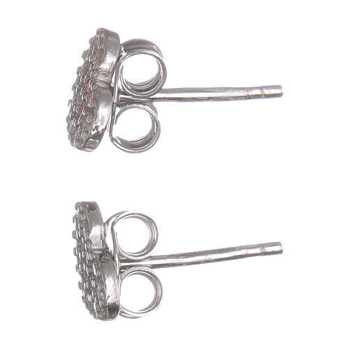 AMEN lobe earrings heart shaped in 925 sterling silver and white zircons 2
