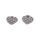 AMEN lobe earrings heart shaped in 925 sterling silver and white zircons s1