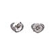 AMEN lobe earrings heart shaped in 925 sterling silver and white zircons s3