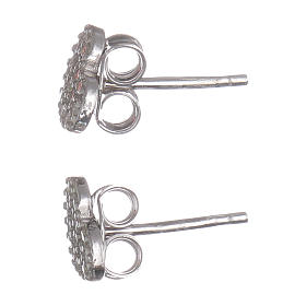 AMEN lobe earrings heart shaped in 925 sterling silver and white zircons