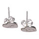 AMEN lobe earrings heart shaped in 925 sterling silver finished in rhodium s2