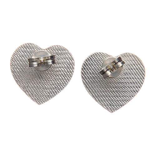 Heart shaped AMEN stud earrings in 925 sterling silver engraved angel 4