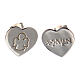 Heart shaped AMEN stud earrings in 925 sterling silver engraved angel s1