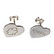 Heart shaped AMEN stud earrings in 925 sterling silver engraved angel s2
