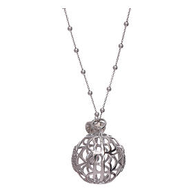 Collier AMEN pendentif bola de grossesse argent 925 et zircons