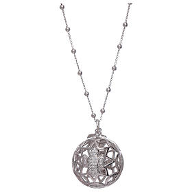 AMEN necklace with angel caller pendant in 925 sterling silver and zircons